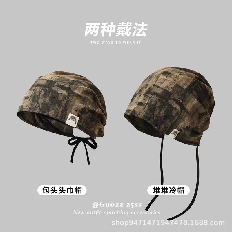 废土风复古做旧堆堆帽子女夏季薄款美式街头时髦显脸小包头帽冷帽|undefined