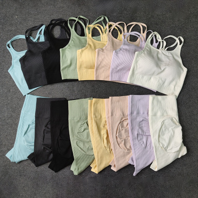Women Yoga Suit  push up fitness Shorts Bra 2pcs Sets 健身服