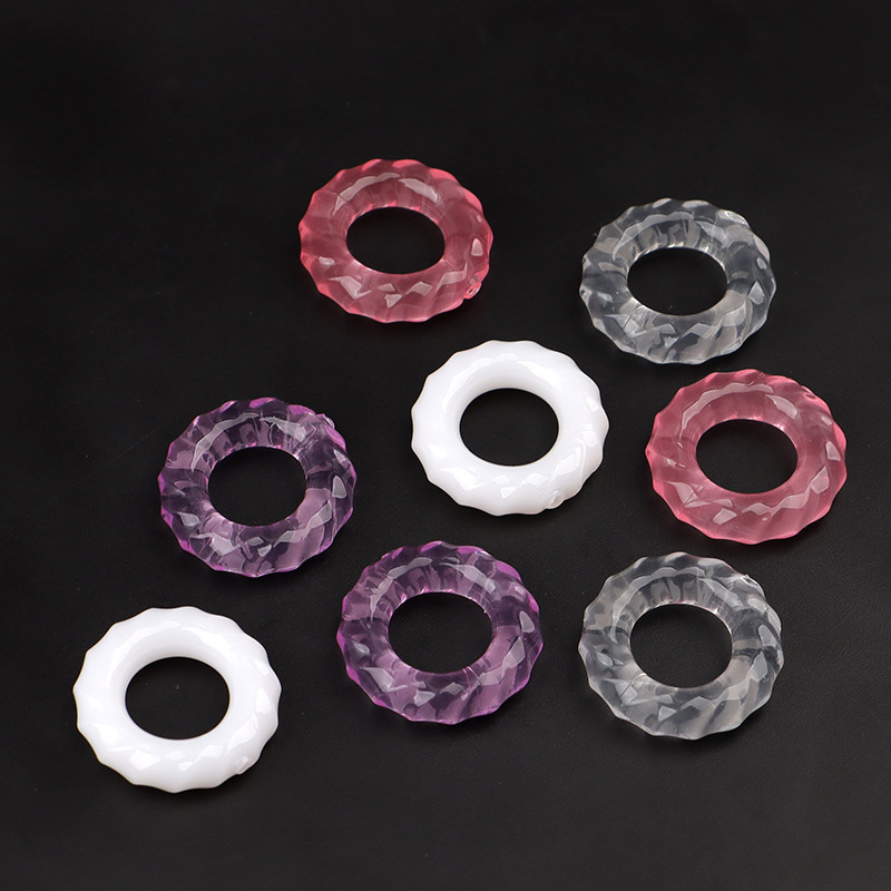 TPE Locking Delay Ring, Textured Non-Vibrating Cock Ring, Transparent Slip-on Design — detail image 4