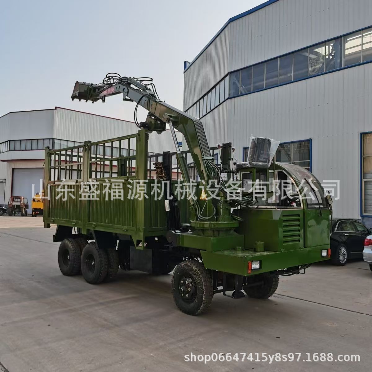 轮式四不像随车抓 山区抓甘蔗拉木头草料自卸农用挖抓一体车