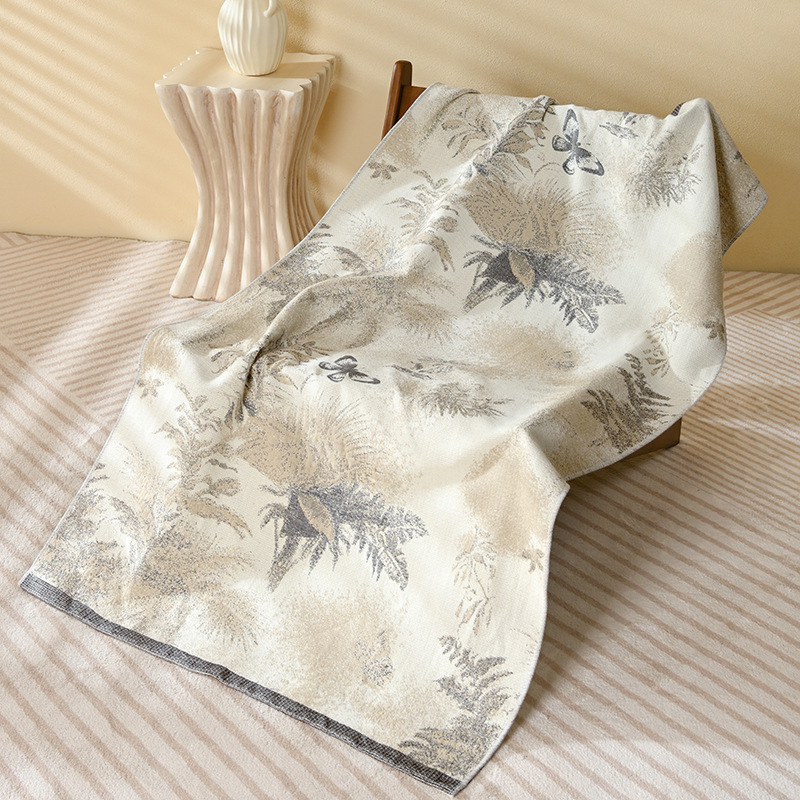 New Cross-Border Soft Absorbent Bath Towel Long-Staple Cotton Adult Large Towel 75*150cm Non-Shedding Retro Beach Towel