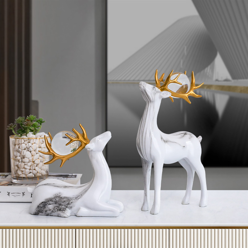 Crystal ball elk lucky ornaments Nordic...