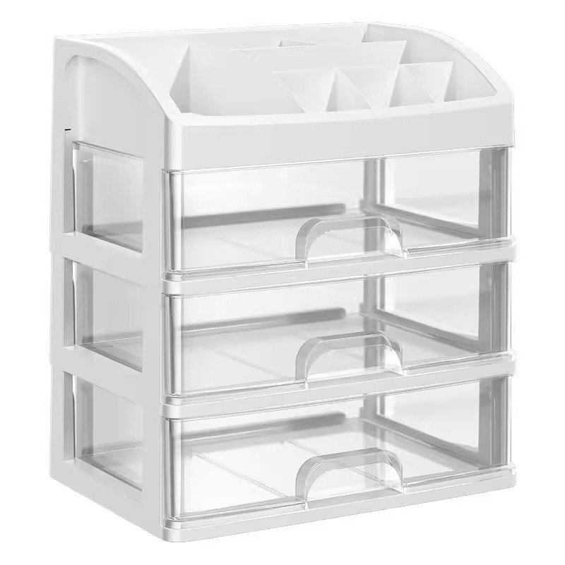 Caja de almacenamiento de cosméticos tipo cajón gran acabado de escritorio de cuidado de la piel dormitorio acabado de almacenamiento estante caja de joyas