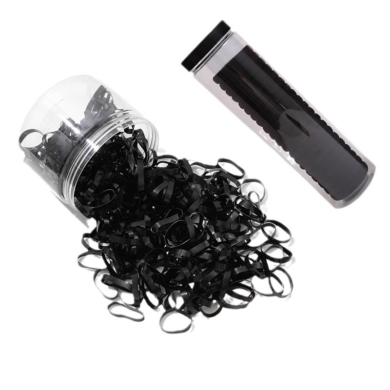 Banda de goma pequeña engrosamiento del cabello femenino engrosamiento banda de cabello desechable alta elástico durable anillo de goma negro cabeza cuerda adulto