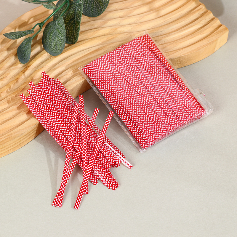 Color Polka Dot tie alambre hornear lazo de sellado 6 regalo de color recubierto de plástico tira de lazo cuerda de lazo de pan 10cm Alambre de hierro
