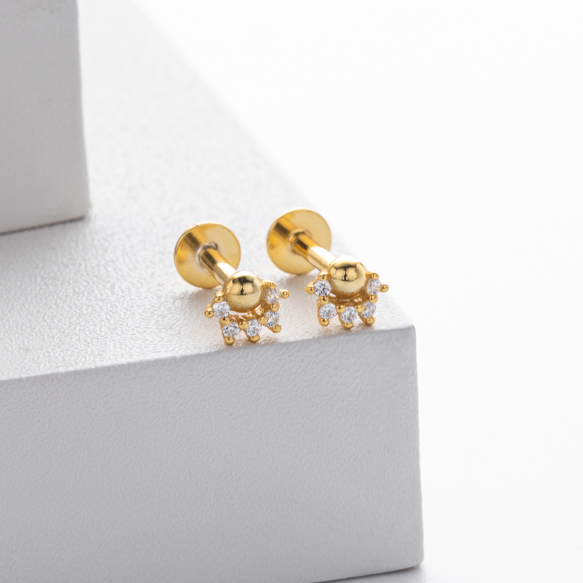 S925 Sterling Silver Round Zircon Nose Stud Piercing Jewelry_voghion.com