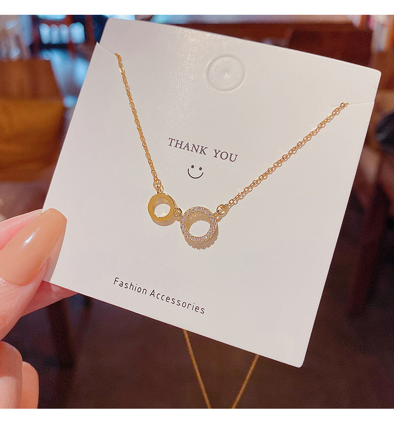 Unique Geometric Double Circle Titanium Steel Necklace Wholesale_colorza_5