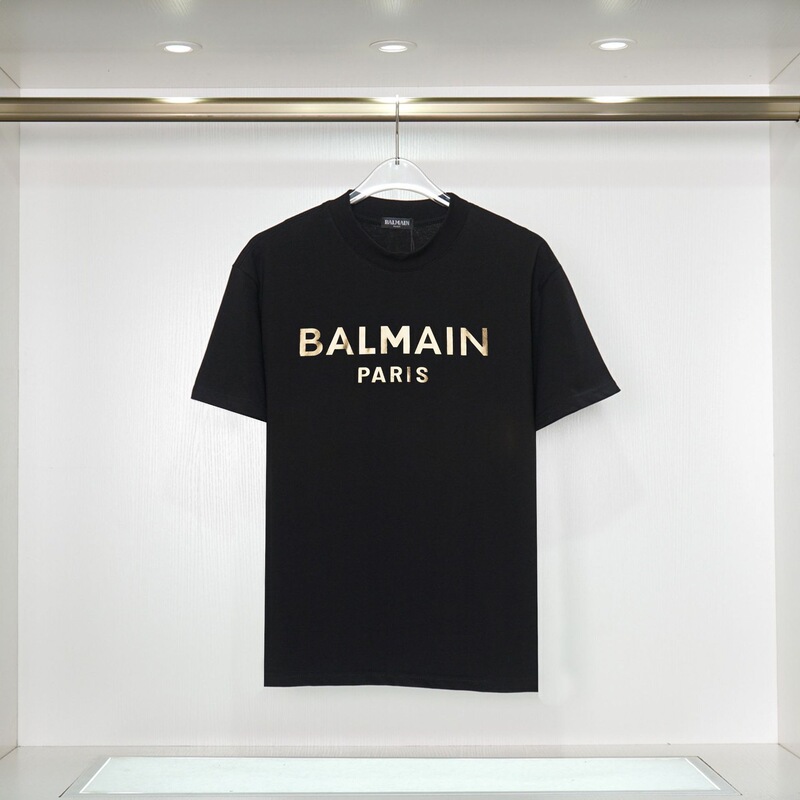 Long-Term Supply of Balmain Printed Short-Sleeve T-Shirts with Custom Letter Patterns, Trendy Brand, Cross-Border Hot-Selling Items Long-Term Supply of Balmain Printed Short-Sleeve T-Shirts with Custom Letter Patterns, Trendy Brand, Cross-Border Hot-Selling Items