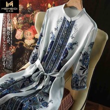 外贸一线品牌大牌尾单剪标女装清仓复古真丝缎面连衣裙女夏桑蚕丝