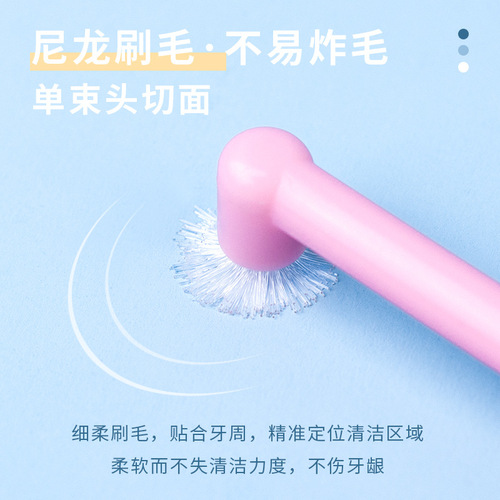 Medical cleaning single-beam toothbrush with small tip and soft bristles, special toothbrush for orthodontic implants, interdental cleaning wisdom tooth gap brush