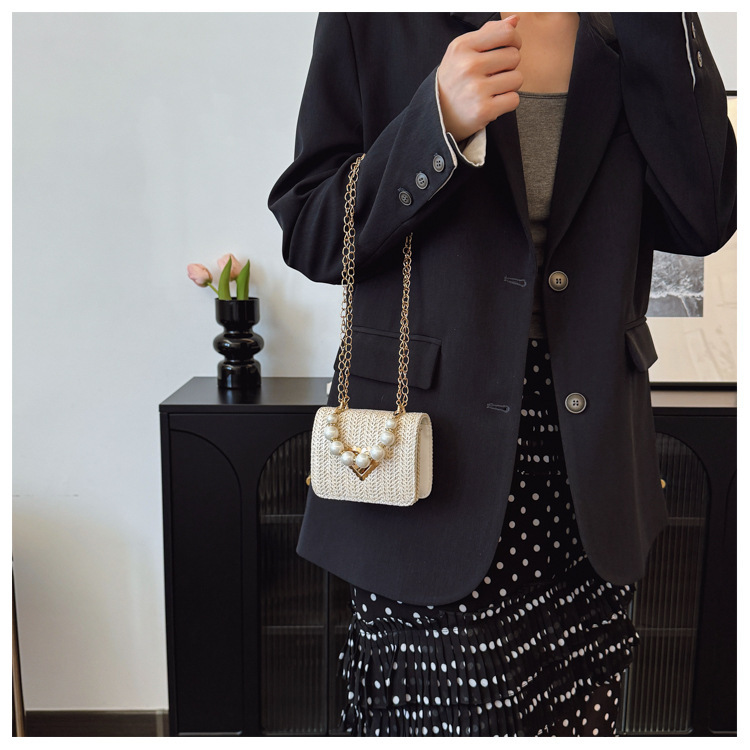 112g Weight Sewing Thread Fashion Element Lock clasp Closure Type Single Shoulder Strap Strap Type Straw Bag Bags Type Casual Occasion Straw Material Solid Color Pattern Spring&Summer Season Women's Gender Vacation Style Square Shape Women's Straw Solid Color Vacation Sewing Thread Square Lock Clasp Straw Bag 5