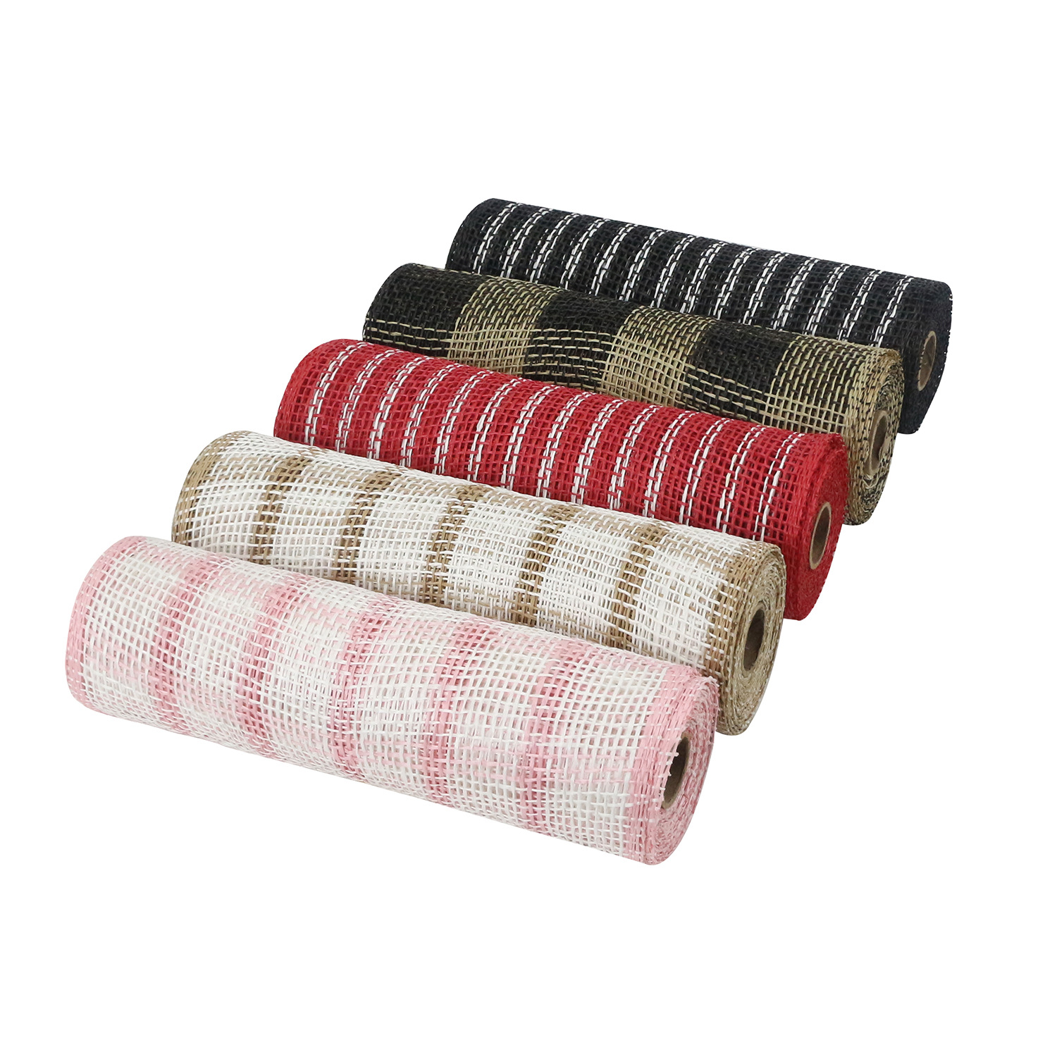 Wholesale Christmas tree decoration mesh rolls, fresh flower packaging PP material mesh ribbons, holiday party decorations