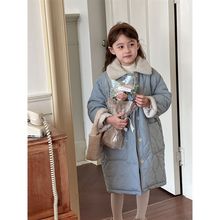 女童棉衣2025冬季新款中大童韩版中长款夹棉棉服加厚洋气棉袄外套