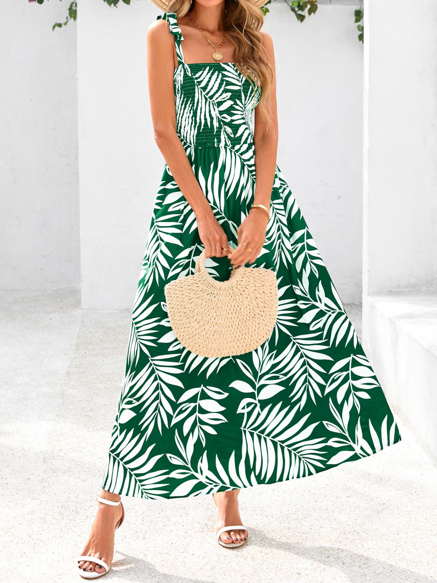 2026 Summer Commute Style Women Sleeveless Printed Long Camisole Dress_ecoleips.com