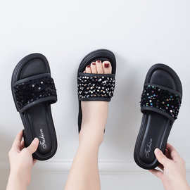 凉网沙滩底跨境女夏季新款厚软红百生沙跟2024搭拖鞋时尚增高女生