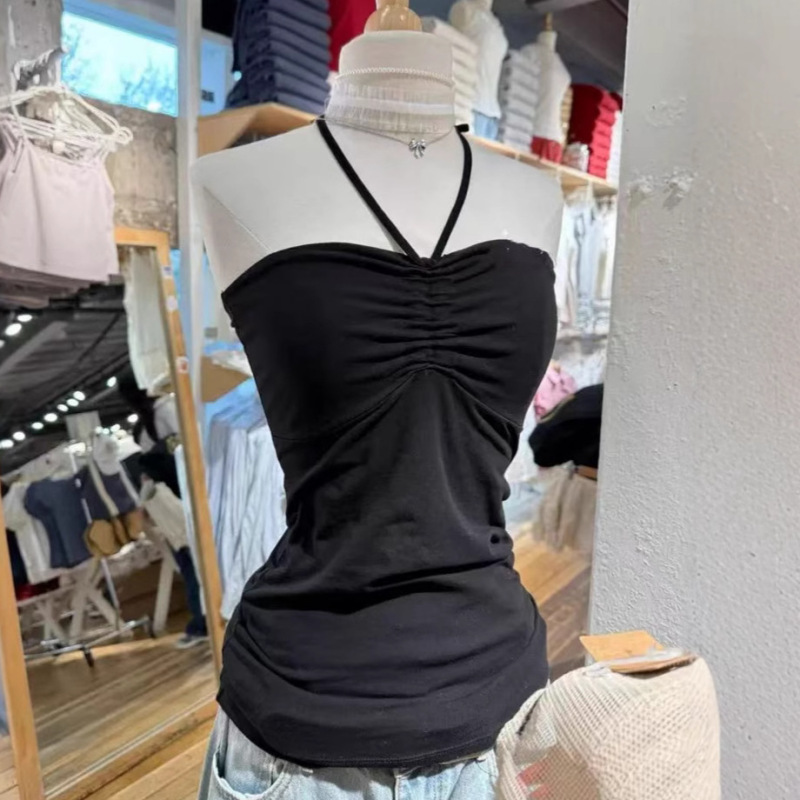 Bm Style Sexy Gray Tube Top Lace-Up Halterneck Camisole Women's Slim Backless Slim Inner Sexy Top Trendy Bm Style Sexy Gray Tube Top Lace-Up Halterneck Camisole Women's Slim Backless Slim Inner Sexy Top Trendy