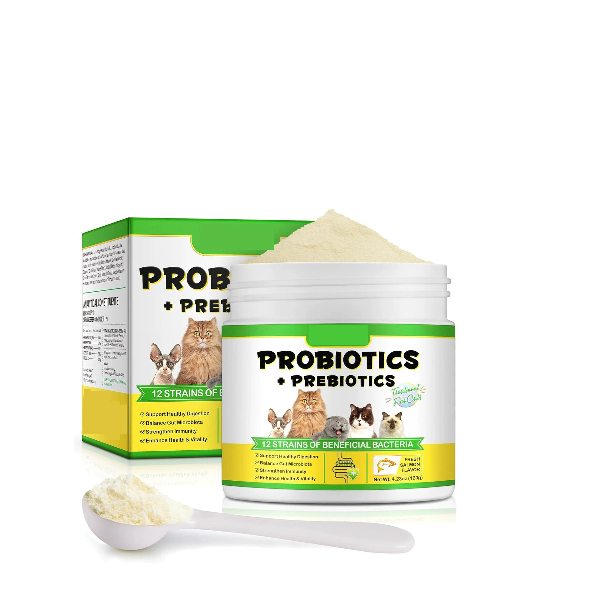 Специально для экспорта, порошок для здоровья с пробиотиками для кошек может быть OEM.