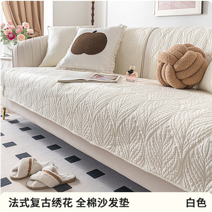 Algodón simple almohadilla de sofá cuatro estaciones de algodón universal antideslizante almohadilla de asiento toalla simple cubierta de sofá moderno