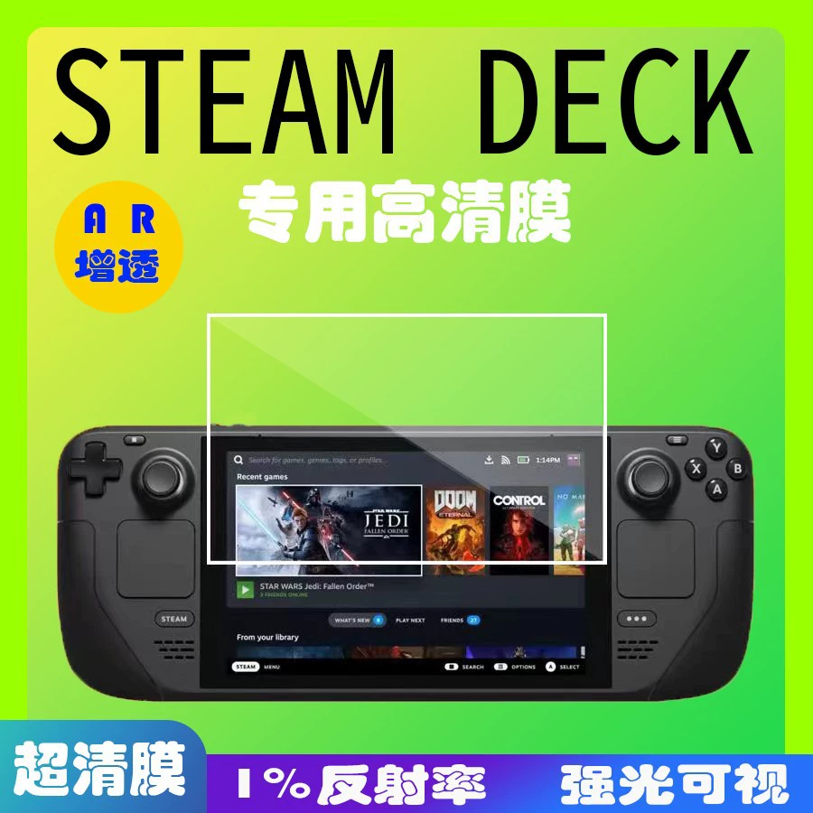 Защитная пленка для Steam Deck — AR-пленка с низким бликом, варианты из HD/матового PET и закаленного стекла