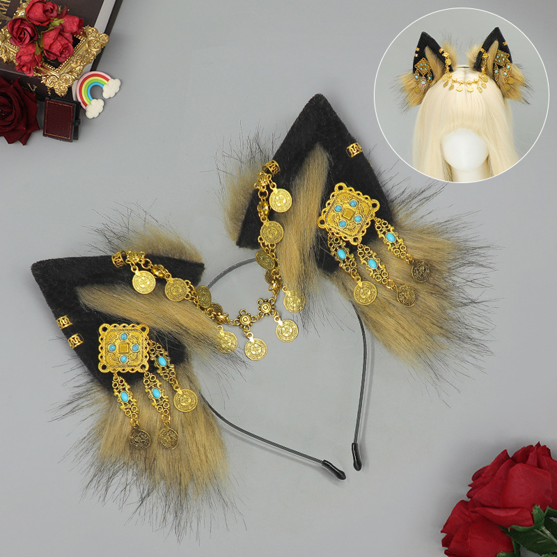 Hecho a mano de peluche lindo bestia oído Cosplay comic show punk diadema chica caliente tocado estilo europeo y americano accesorios para el cabello