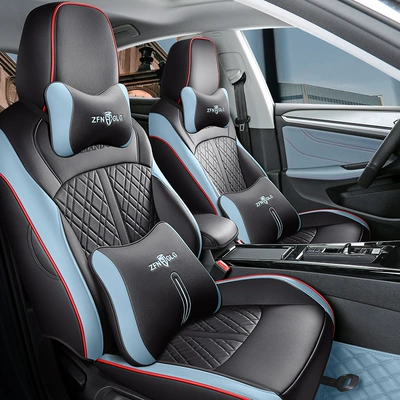 Modelə uyğun (Original) oturacaq örtükləri Cover All Seasons Leather Five-seater - original-blue-full-leather-deluxe-edition-remarks-model-year-rear-half-pack