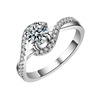 Platinum fashionable trend zirconium, wedding ring, jewelry, suitable for import