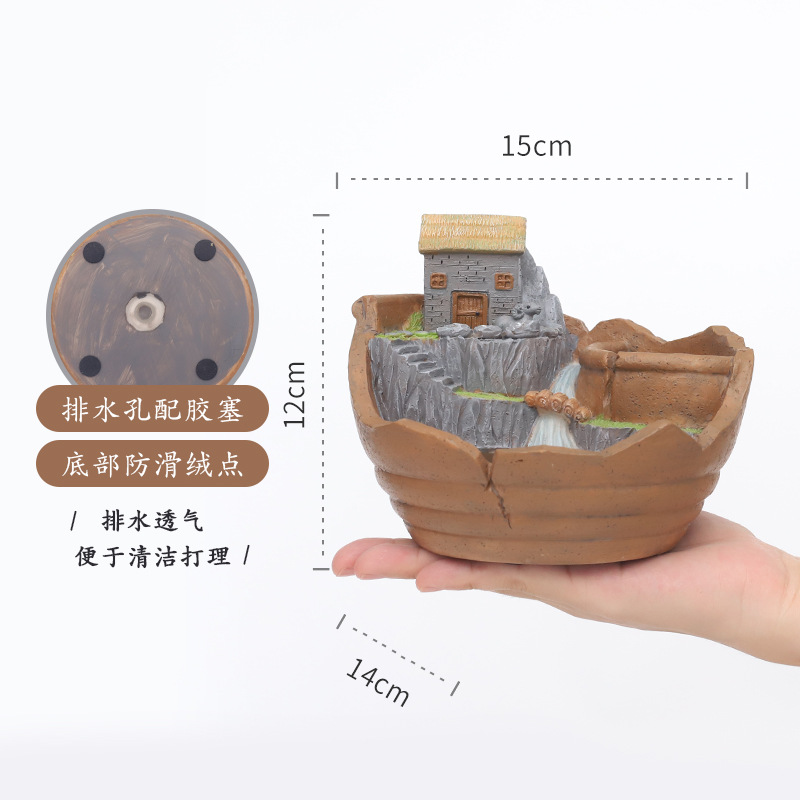 Chậu Cây Resin Chậu cây mọng nước treo phong cách vườn trên không, chậu resin hoạt hình, trang trí ban công (RG-157)