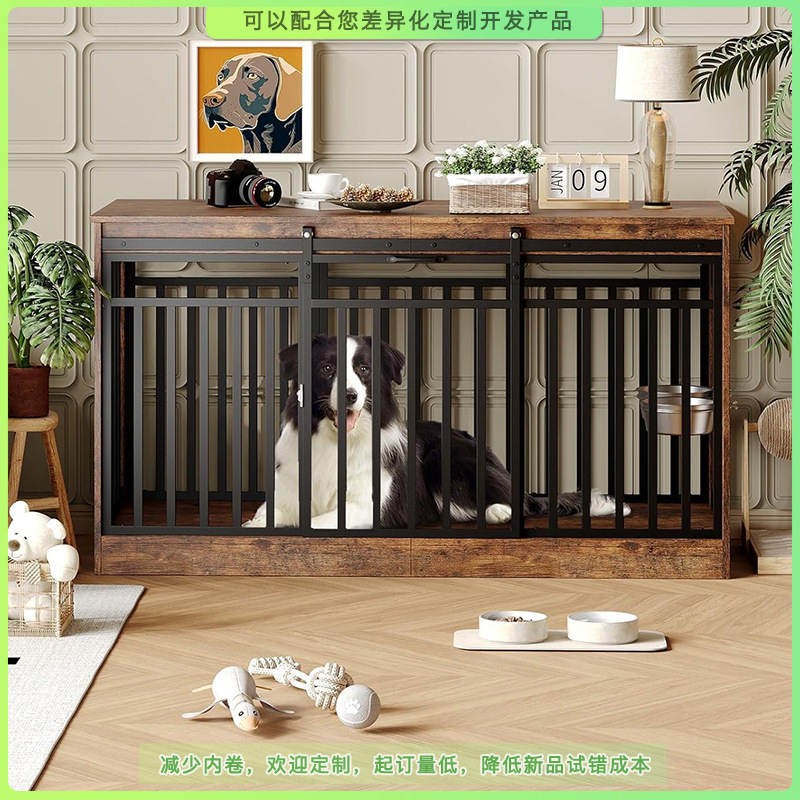 Heavy-Duty Dog Crate Furniture, Chew-Proof and Escape-Proof, Wooden Indoor Dog Crate/Dog House Suitable for Medium to Large Dogs, Tv Stand Heavy-Duty Dog Crate Furniture, Chew-Proof and Escape-Proof, Wooden Indoor Dog Crate/Dog House Suitable for Medium to Large Dogs, Tv Stand