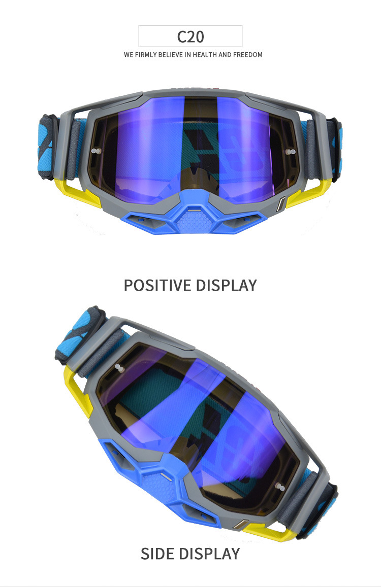 2023 New Colorful Motorcycle Windshields, High Definition Speed Windproof Sandproof, UV Resistant Off Road Helmet and_voghion.com