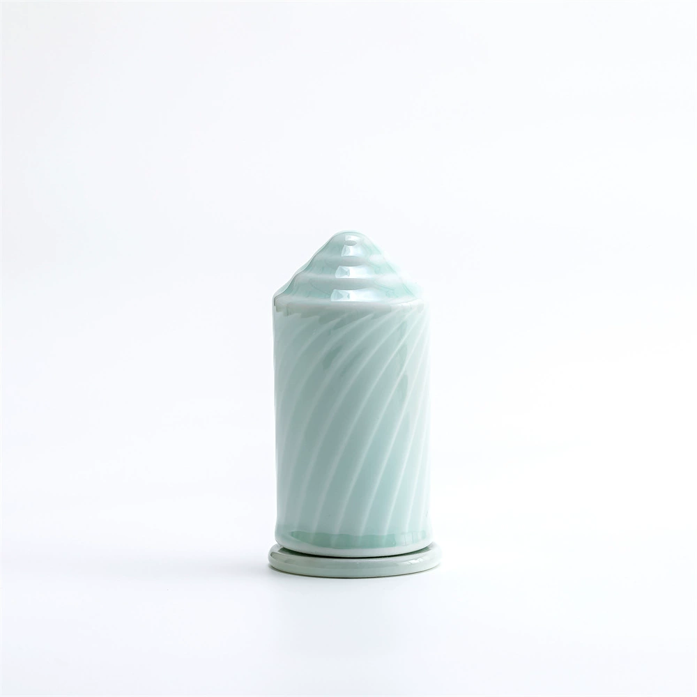 Jingdezhen Ceramic Celadon Large Ashtray Toothpick Box Hotel Dining Table Home Simple Relief Wheat Ear Pattern