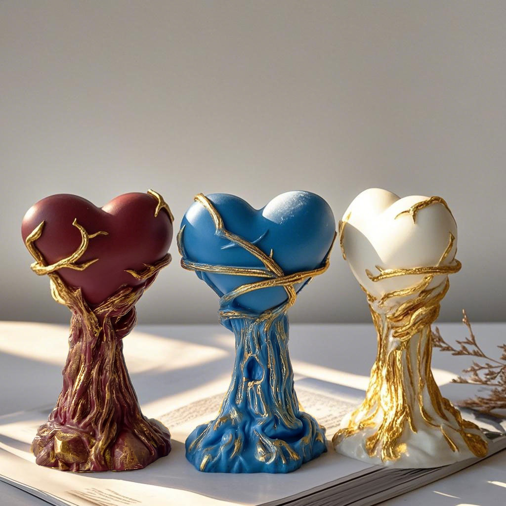 Molde de silicona para velas de aromaterapia de amor transfronterizo Diy, ramas de epoxi hechas a mano, herramientas abrasivas para adornos de ramas de amor