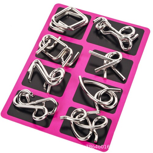 Intellectual unlocking memory iron ring 8-piece set 24-piece Kong Mingsuo children's students intellectual development adult educational toys