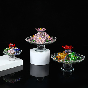 Crystal Flower Basket Desktop Ornaments Office Decoration Ornaments Transparent Crystal Table