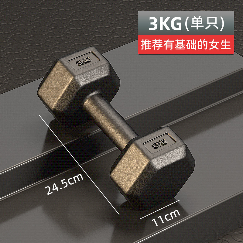 ダンベル男性フィットネス家庭用器材女性練習腕筋一対六角包ゴム亜玲10kgセット学生|undefined
