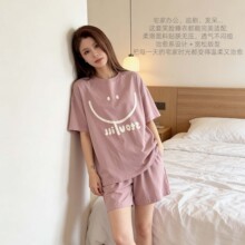 春夏季新款女生笑脸睡衣宽松显瘦居家服优品棉柔软亲肤可外穿套装