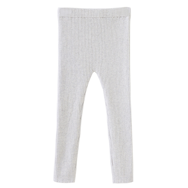 2023 estilo coreano primavera y otoño pantalones de punto de las muchachas del bebé del hoyo estiramiento de las polainas de los niños pantalones de lana al por mayor