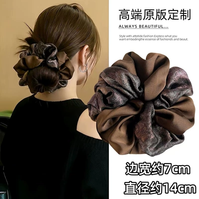 2026 New Style High-End Hair Bun Scrunchie, Hair Styling Tool, Hair Tie, Scrunchie Ring, Women's Hair Accessory (Saç üçün rezinlər) - brown-double-hair-tie