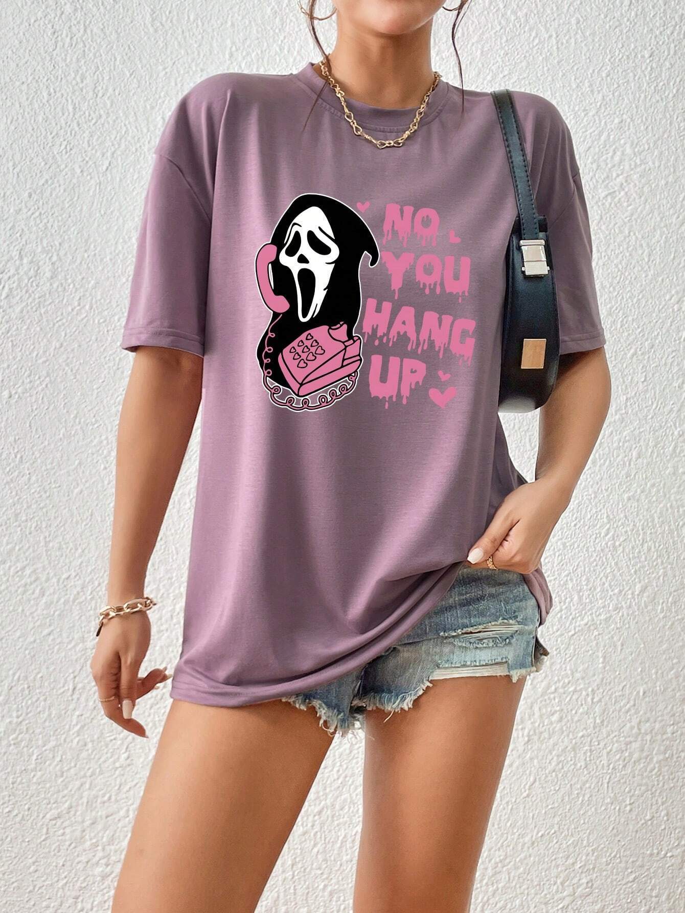 Cartoon Grim Reaper Print T-Shirt