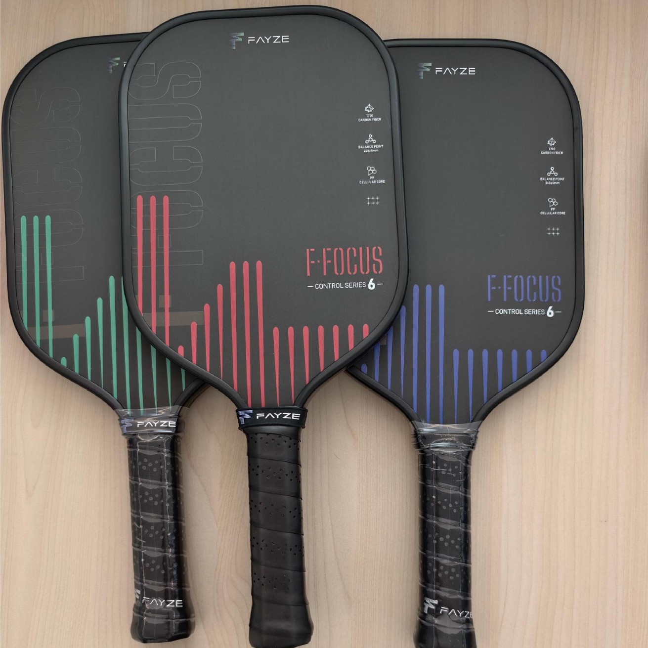 Fayze Full Carbon Fiber Pickleball Paddle with Perforated Honeycomb Core, Available in Three Colors, for Outdoor Sports