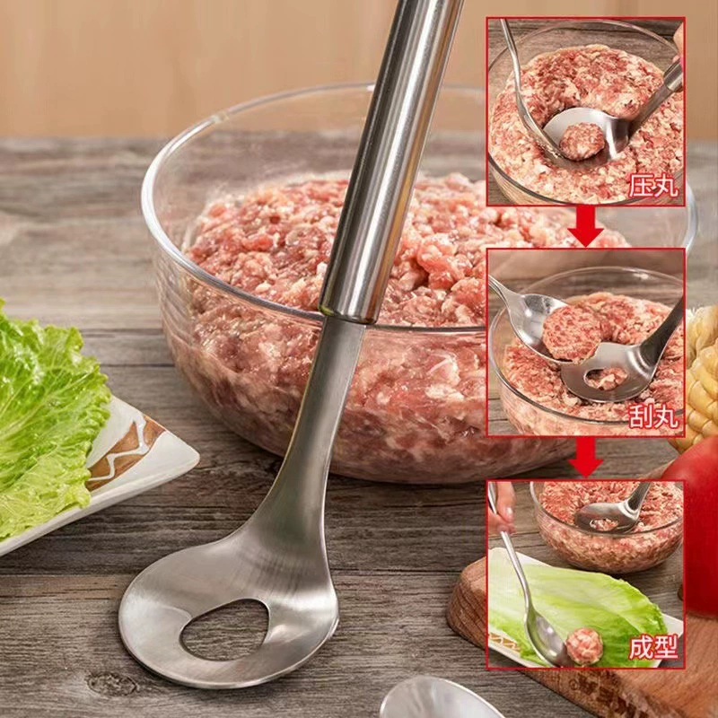 304 нержавеющая сталь Фрикаделька производитель Бытовая Фрикаделька ложка инструмент экструзия фрикадельки артефакт кухня рыба мяч ложка