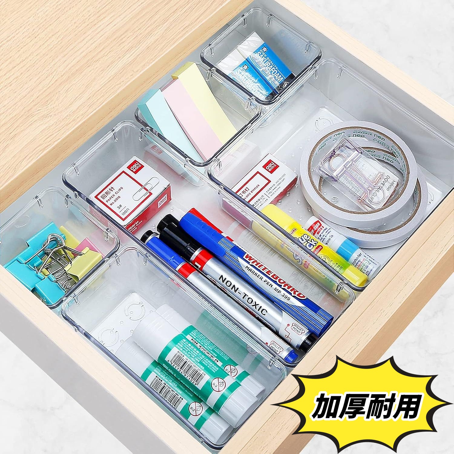 Transparent Drawer Storage Box Set Desktop Dressing Table Cosmetics and Miscellaneous Items Organizer Drawer-Style Storage