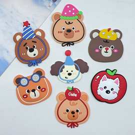 卡通可爱帽子小熊DIY洞洞鞋发夹头饰手机壳冰箱贴材料批发pvc软胶