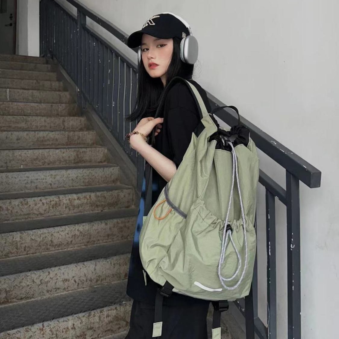 TYGA Men's and Women's Lightweight Drawstring Backpack Sports Mountaineering Backpack Niche Travel College Student Schoolbag