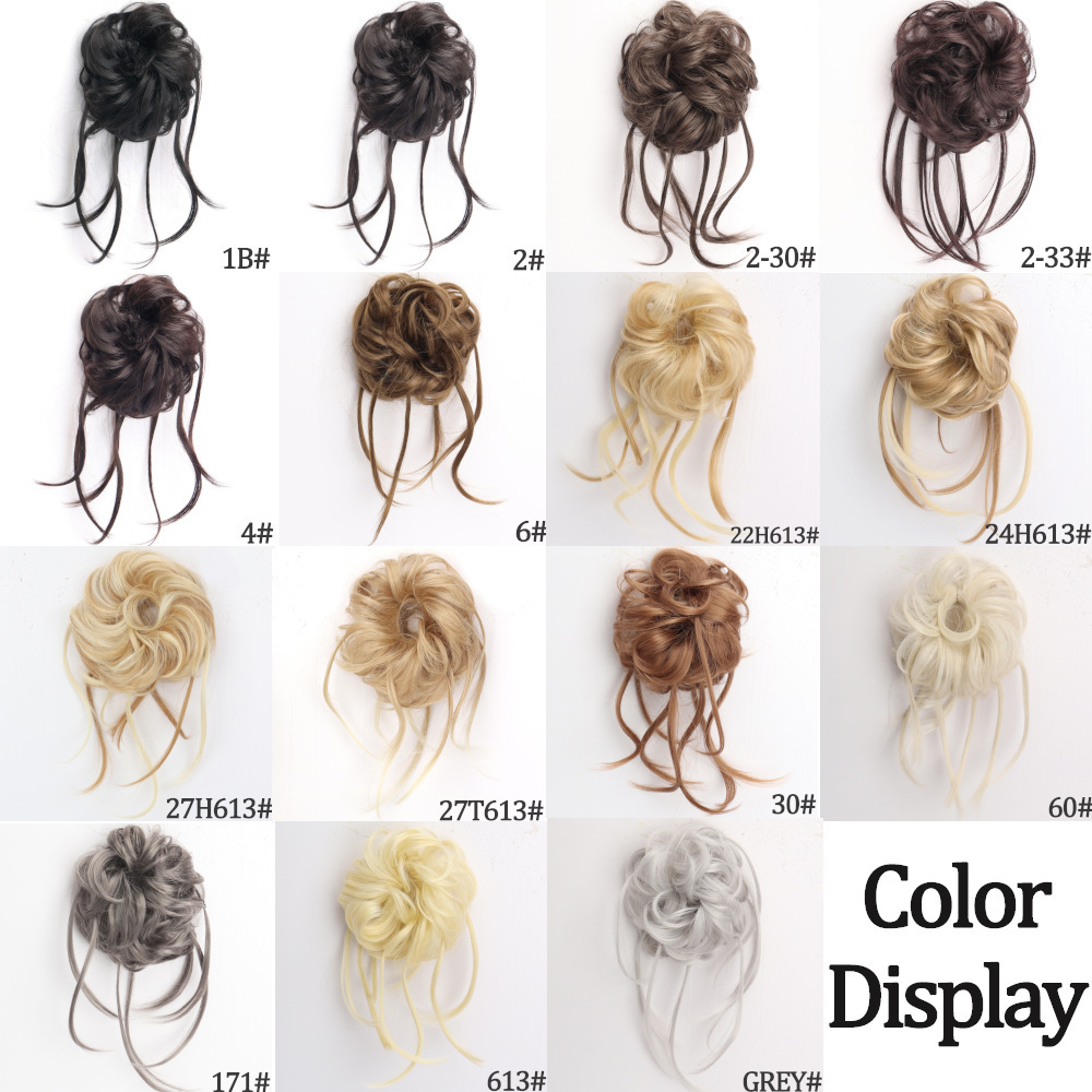 Anillo de pelo de peluca de goma desordenada extensión esponjosa cabeza de pelo de caballo de alta temperatura anillo de pelo de seda