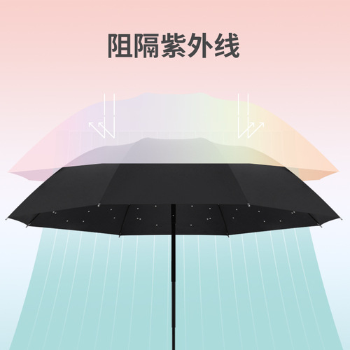 Outdoor automatic sun umbrella, lightweight, all-weather sun and rain umbrella, three-fold UV-resistant umbrella, foldable promotional umbrella, wholesale umbrellas.