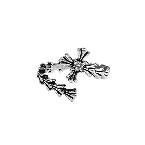 Vintage Retro Double Circle Cross Finger Ring for Trendy Hip-Hop Style Women