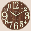 12 -inch personalized round night light wood clock creative wood grain design clock home decoration clock watch factory wholesale