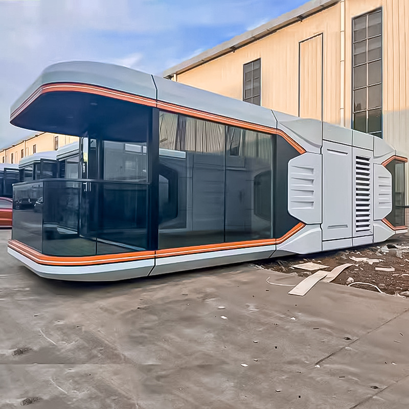 Casa Móvil Cápsula Espacial, Alojamiento al Aire Libre, Habitación con Cielo Estrellado, Terraza de Aleación de Aluminio, Casa con Protección Solar, Fabricación y Ensamblaje de Almacén Apple