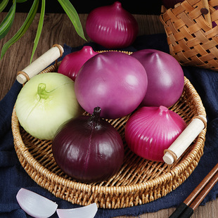 Simulation Purple Onion Fake Fruits and Vegetables White Skin Props Model Toys Children's Cognitive Ornaments Decorative Plastic