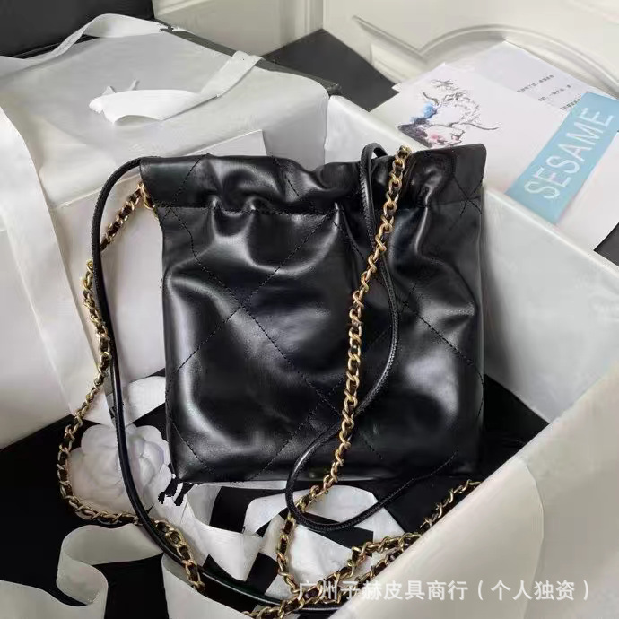 原厂皮小香风22bag垃圾袋迷你子母链条菱格托特购物袋单肩斜挎包|undefined